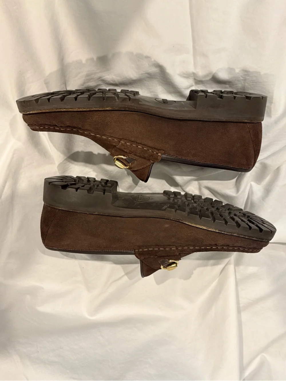 Gucci Dark Brown Suede Horsebit Loafers